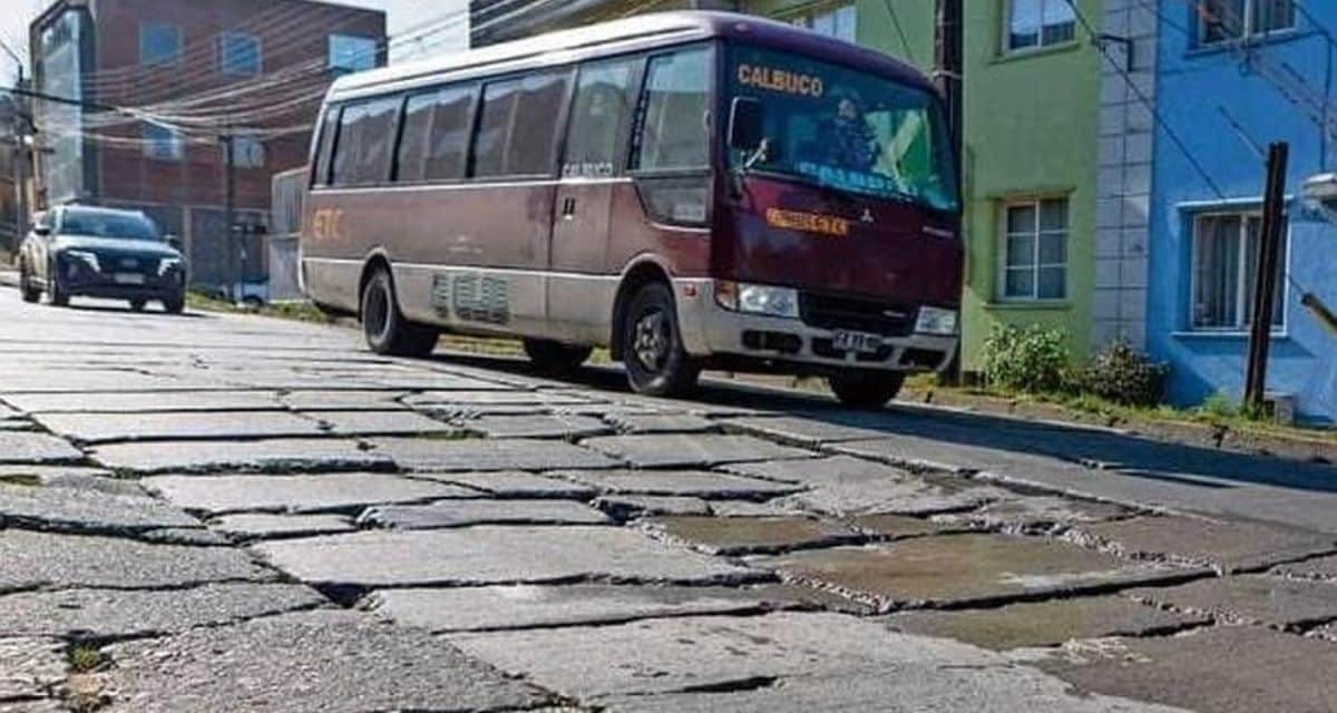 baches en calles de Puerto Montt